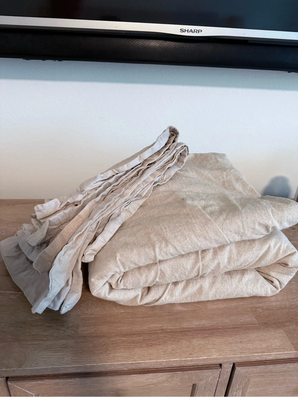 Threshold Linen-Feel Duvet Cover in Light Beige